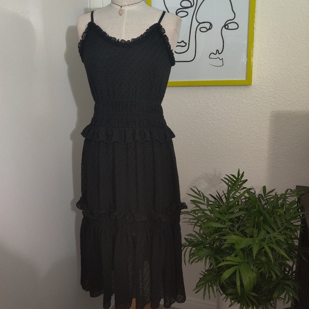 Maison Jules Polka Dot Ruffle Dress